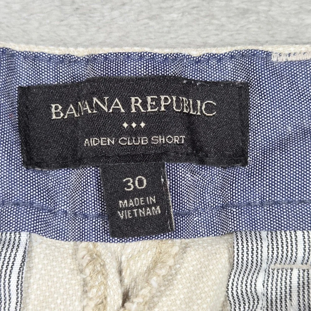 Banana Republic Aiden Club Shorts Mens 30 Beige Textured Dobby Cotton Stretch